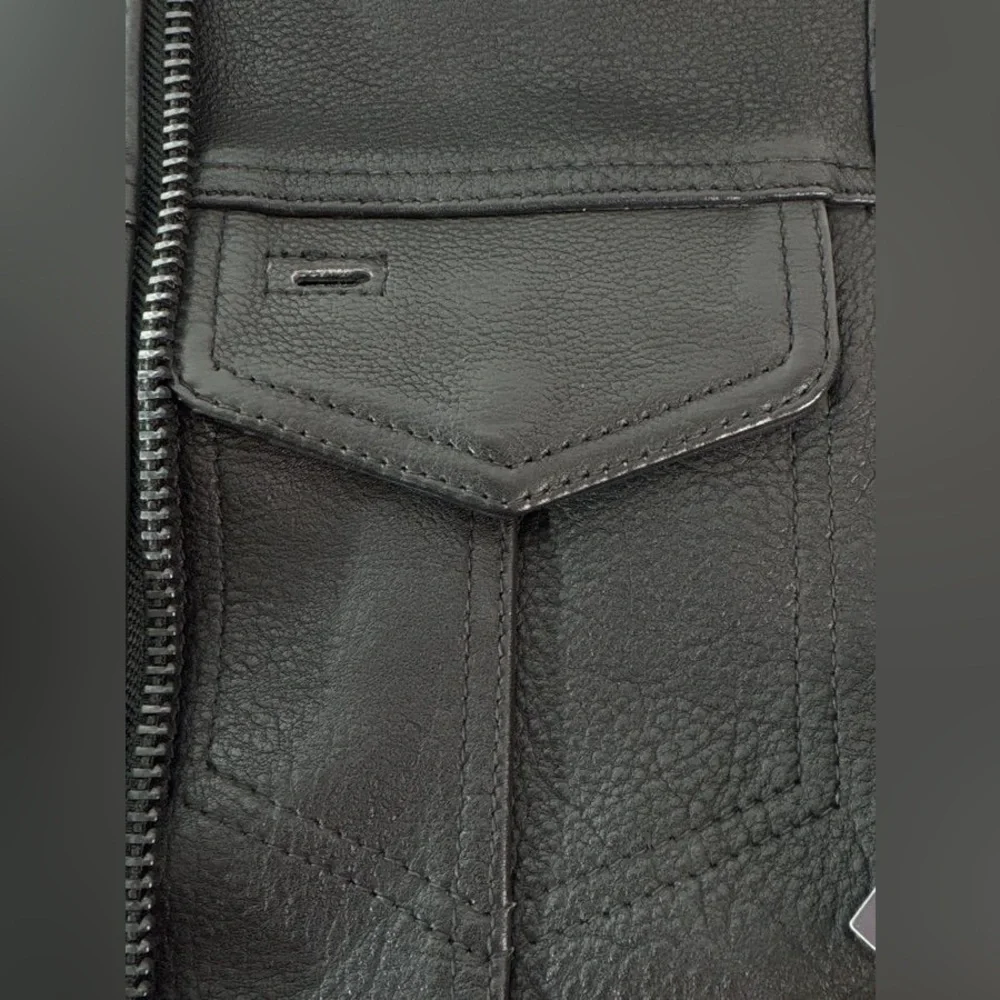 Men's Highside Leather Vest - First MFG Co Classics Platinum Small FIM638CPM